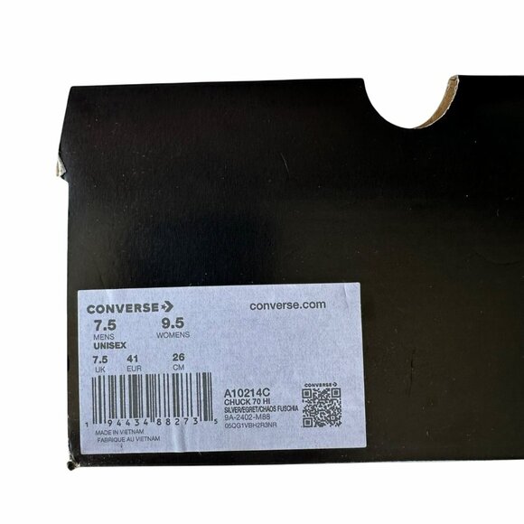 ⭐Converse Chuck 70 Pride Hi  7.5 Men's Shoes Silver Metallic Sneaker A10214C New - Picture 8 of 12